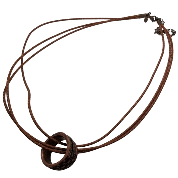 PREMIER DESIGNS VINTAGE COPPER RING PENDANT & CORD STYLE NECKLACE - Picture 3 of 6